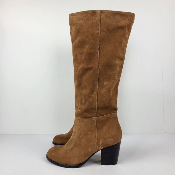 Crevo Women's Boots Size 8.5 Atty Suede Chestnut Leather Suede Shoes Riding - Picture 6 of 16